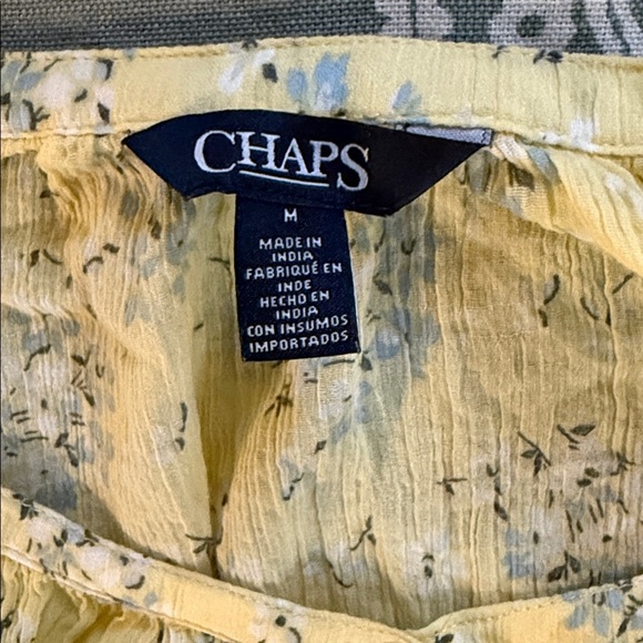 Ralph Lauren Chaps 100% cotton Yellow Floral Top. Size Medium - Picture 2 of 8